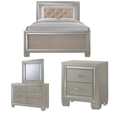 Mayberry Hill Platinum Youth 4 Twin Bedroom Set in Platinum, , large