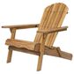 Hearth and Haven Outdoor Folding Adirondack Chair with Slatted Back and Wide Armrests in Teak, , large