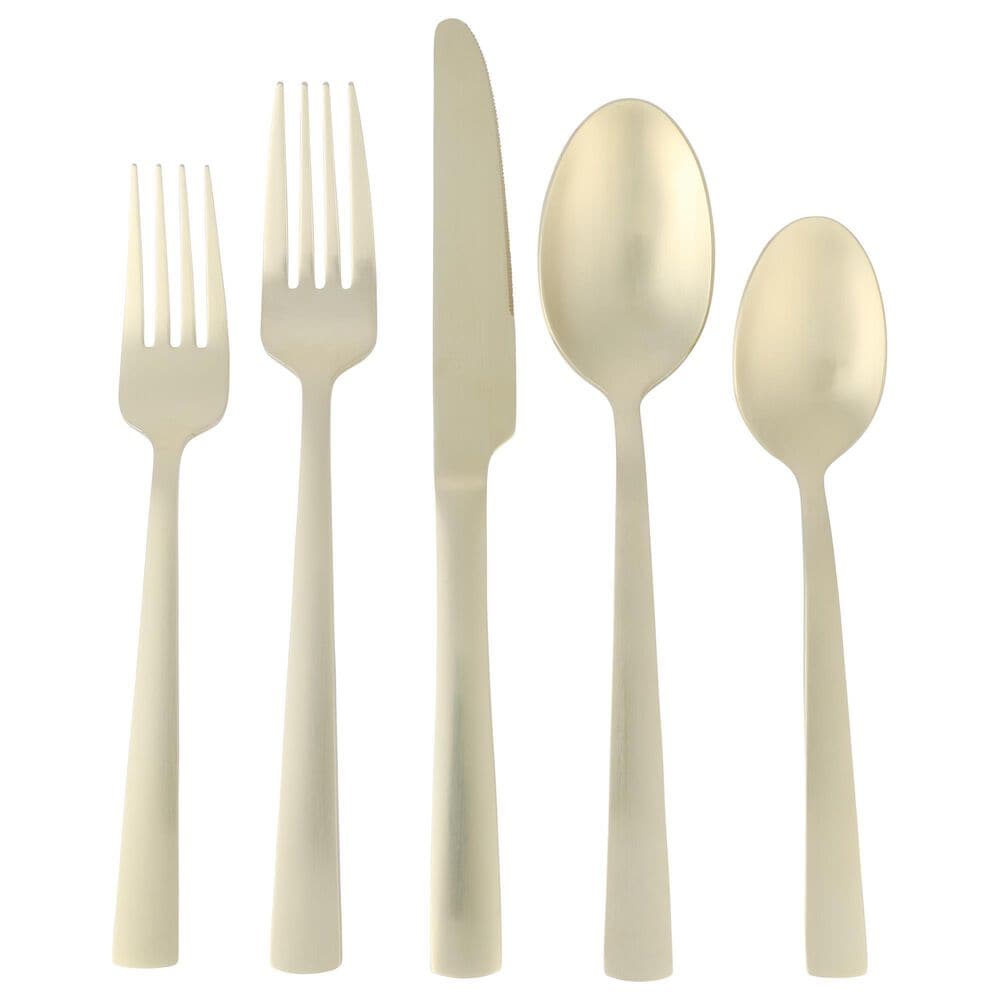 Gibson Overseas, Inc Earlston 20-Piece Flatware Set in Champagne Gold, , large