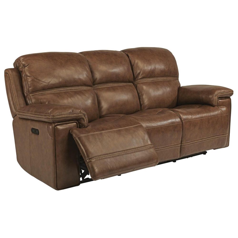 Flexsteel Fenwick Power Sofa with Headrest in Light Brown, , large