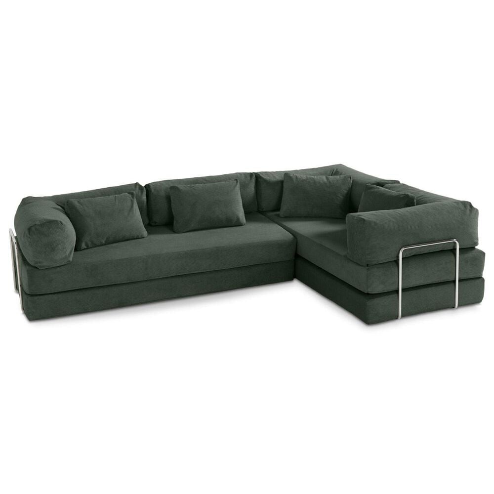 Jaxx Unsofa 2-Piece Modular Right Facing L-Shaped Sectional in Forest Dark Green, , large