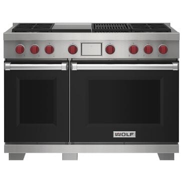 Wolf 7.8 Cu. Ft. Freestanding Dual Fuel Range in Black and Stainless Steel, , large