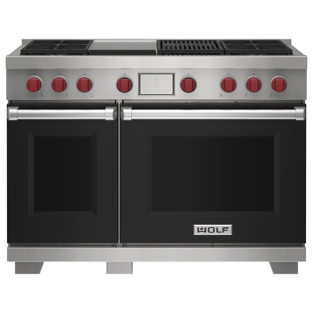 Wolf 7.8 Cu. Ft. Freestanding Dual Fuel Range in Black and Stainless Steel, , large