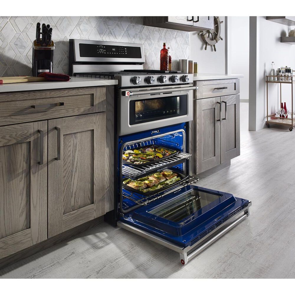 KitchenAid 6.7 Cu. Ft. Freestanding Dual Fuel Double Oven Range, , large