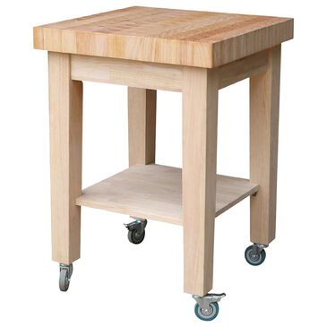 International Concepts Modern Farmhouse Kitchen Island in Unfinished, , large