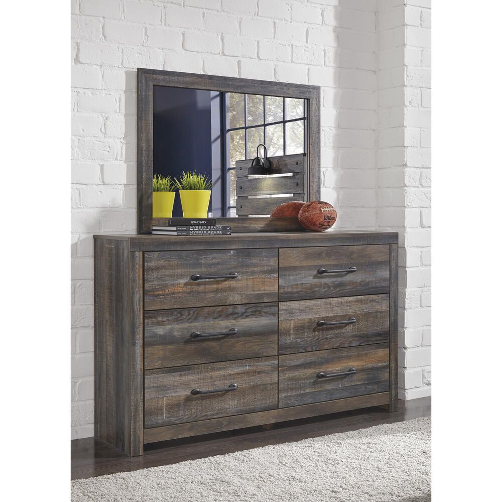 Ashley Drystan 3-Piece Queen Panel Bedroom Set in Brown Rustic, Burnt Orange and Teal, , large