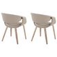 LumiSource Curvo Contemporary Upholstered Chair in Whitewashed Wood and Light Grey Faux Leather by LumiSource - Set of 2, , large