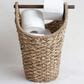Creative Coop Braided Bankuan Toilet Paper Basket with Wood Handle in Natural, , large