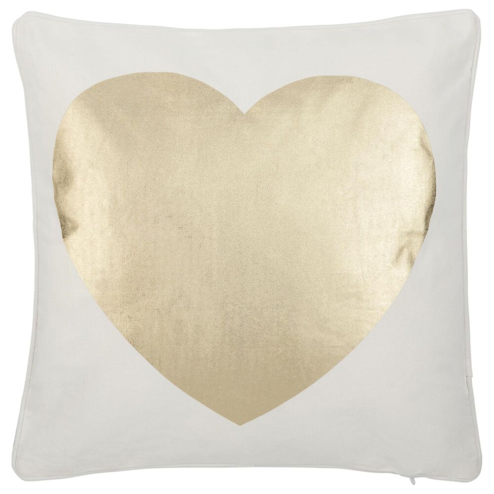 Safavieh Heart of Gold 16&quot; Pillow in Gold and Beige, , large