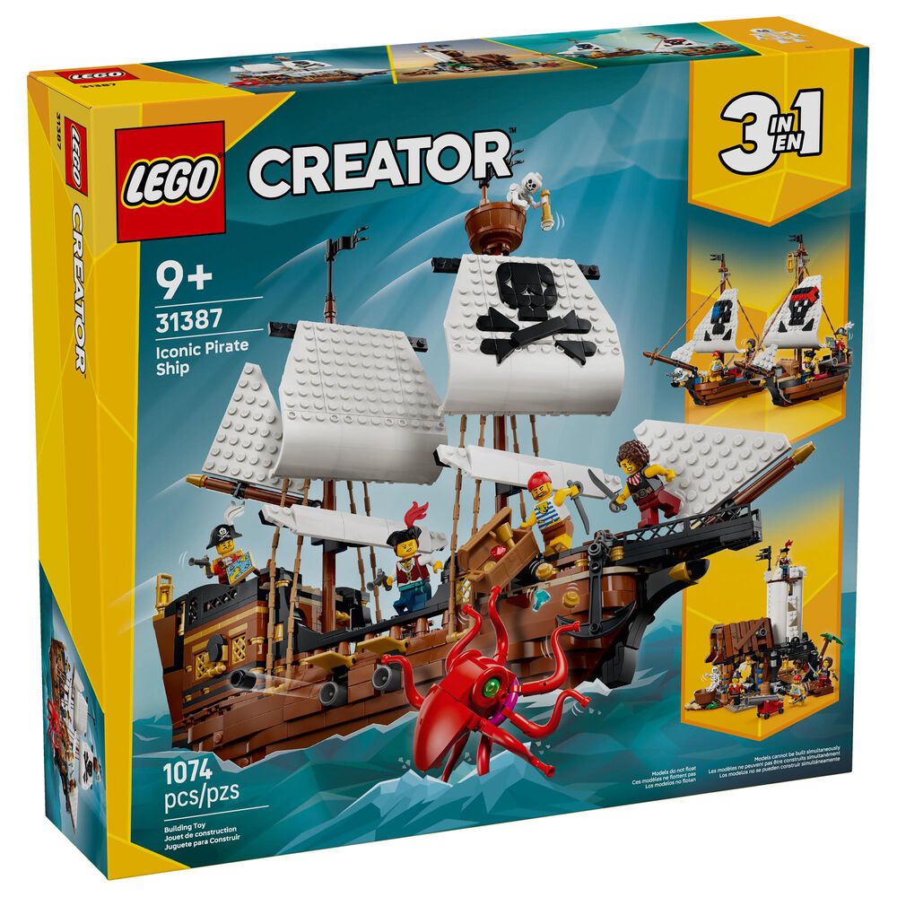 LEGO Creator Iconic Pirate Ship Building Set, , large