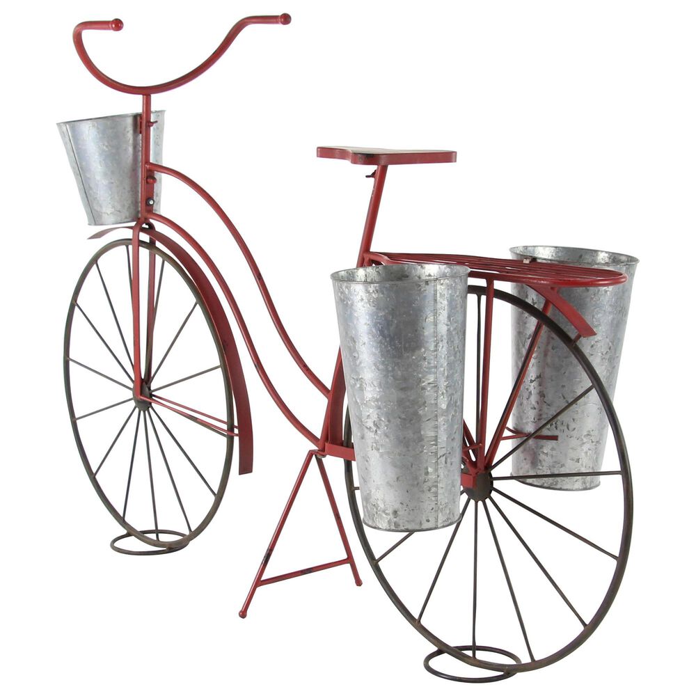 Maple and Jade Vintage Plantstand in Red and Silver, , large