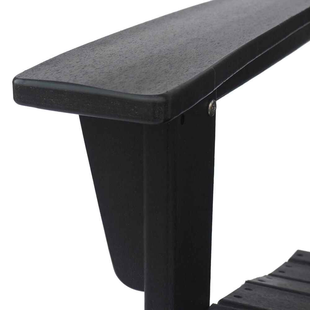 Hearth and Haven Encino Outdoor Plastic Adirondack Chair in Black, , large