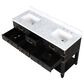 Lexora Home Norwalk 60" Double Bathroom Vanity in Black Oak with White Carrara Marble Top and Rectangular Sinks, , large