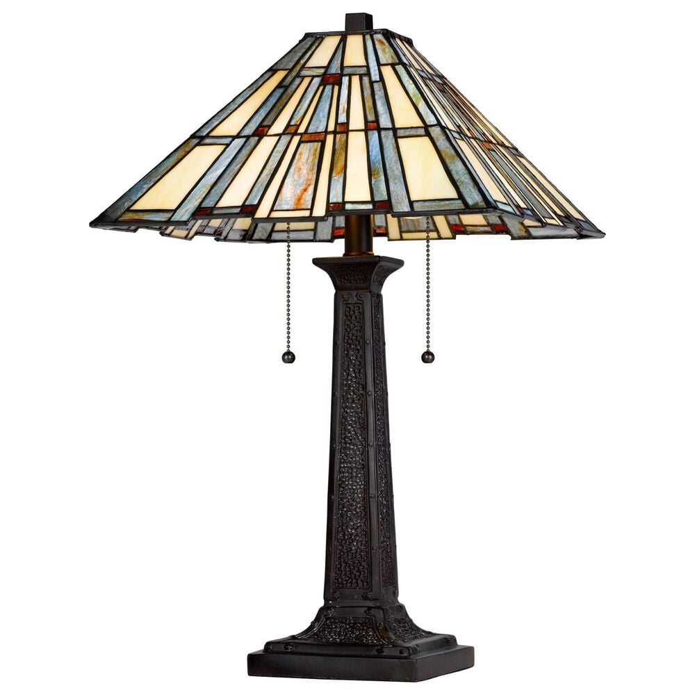 Cal Lighting Tiffany Table Lamp with Pull Chain Switch in Dark Bronze, , large