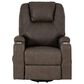 Linon Home Decor Peoria Power Lift Recliner in Mushroom, , large