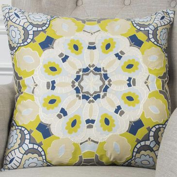 Rizzy Home 20" x 20" Poly-Fill Pillow in Blue and Yellow, , large