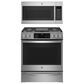 GE Profile 2-Piece Kitchen Package with 5.6 Cu. Ft. Smart Slide-In Gas Range and 1.7 Cu. Ft. Microwave Oven in Stainless Steel, , large
