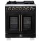 Forno Capriasca 30" Freestanding French Door Dual Fuel Range in Black, , large