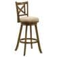 Armen Living Kodi Swivel Bar Height Stool with Light Scone Upholstery in Sepia Brown, , large