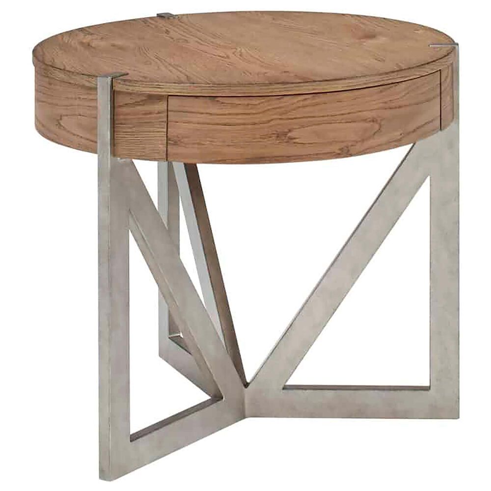Vantage Passage End Table in Light Oak and Vintage Pewter, , large