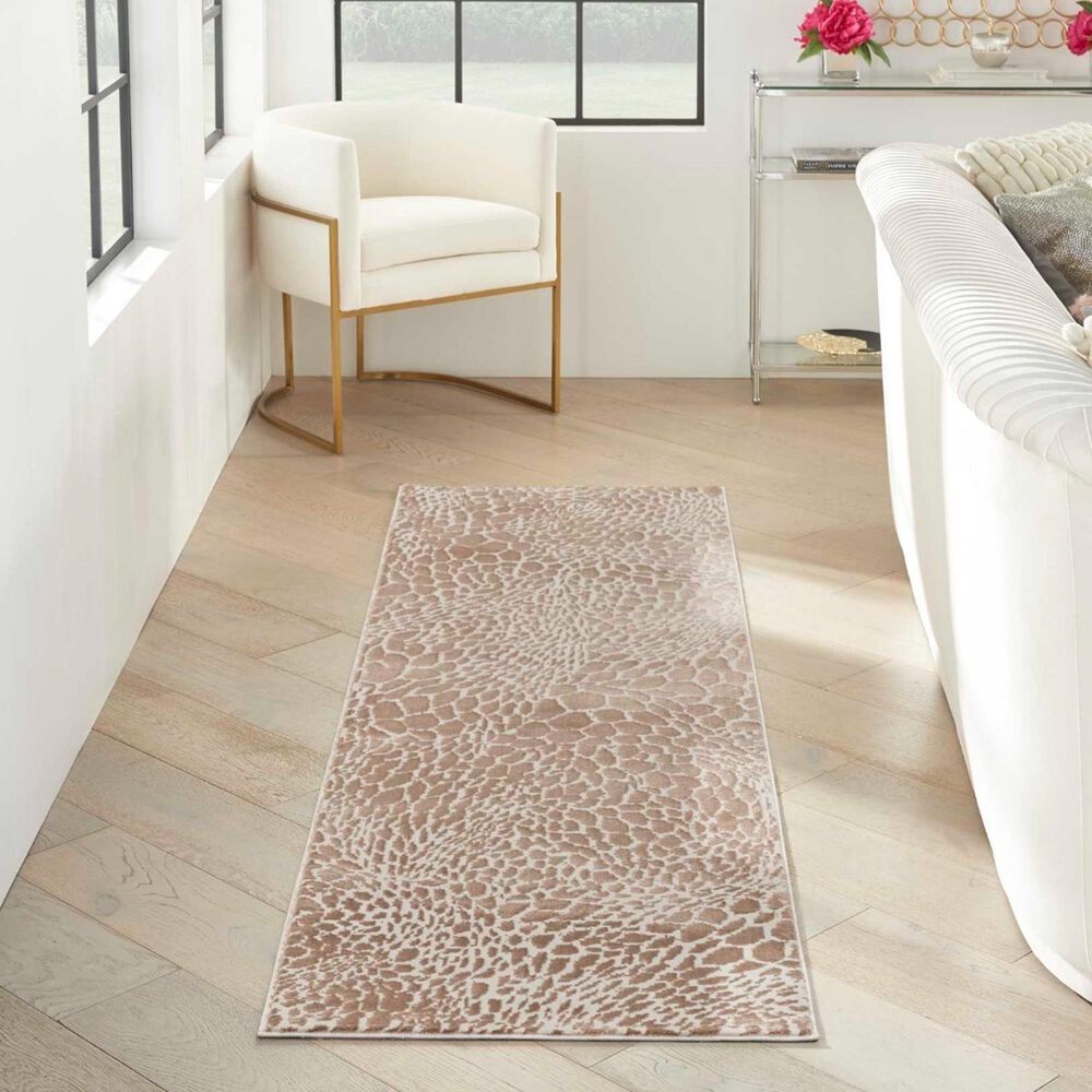 Nourison Desire Camel and Silver 2&#39;3&quot; x 7&#39;6&quot; Runner, , large