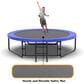 HOMLUX 10" Outdoor Trampoline with Basketball Hoop in Blue, , large