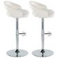 LumiSource Grotto Swivel Adjustable Bar Stool with White Velvet Upholstery in Chrome (Set of 2), , large