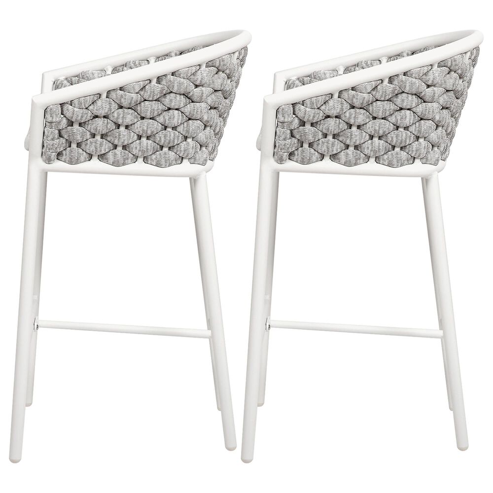 Hearth and Haven Rowan Patio Low-back Barrel Stool in White &#40;Set of 2&#41;, , large