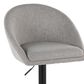 LumiSource Matisse Adjustable Swivel Barstool with Grey Fabric Upholstery in Black (Set of 2), , large