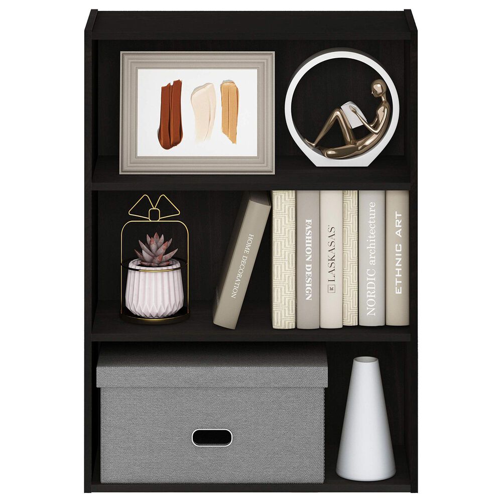 HOMLUX 3-Tier Open Shelf Bookcase in Espresso, , large