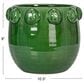 Creative Coop Terra-cotta Planter with Raised Dots in Green, , large