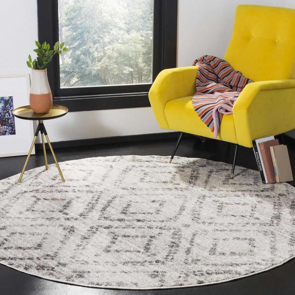 Safavieh Adirondack ADR131C 6&#39; Round Light Grey and Grey Area Rug, , large