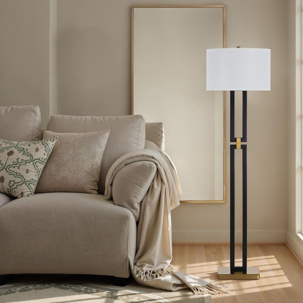 Renwil Theo Floor Lamp in Matte Black and Gold, , large