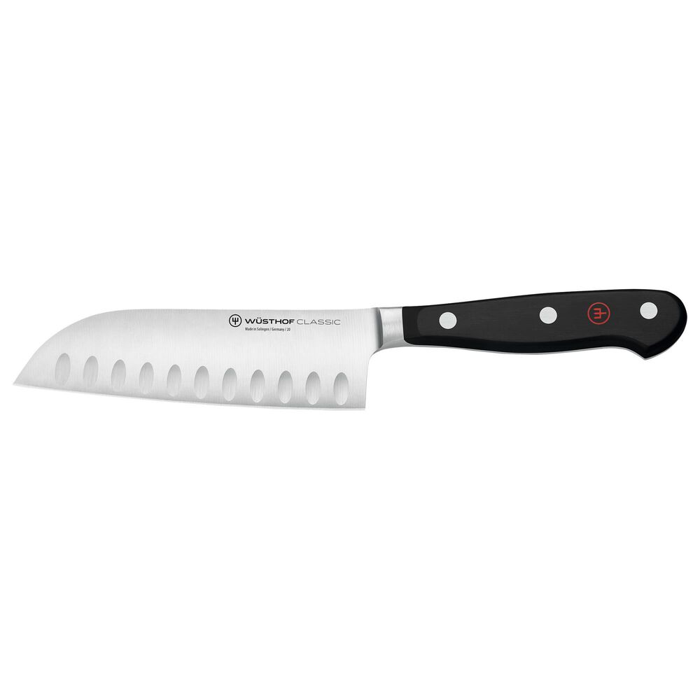 Wusthof Classic 5" Hollow Edge Santoku Knife in Stainless Steel and Black, , large
