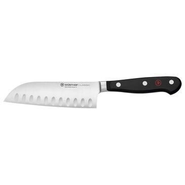 Wusthof Trident Classic 5" Hollow Edge Santoku Knife in Stainless Steel and Black, , large