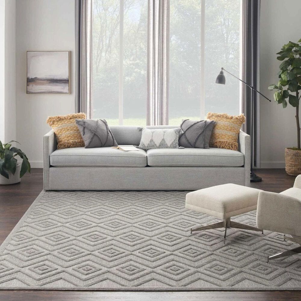 Nourison Versatile 8&#39; x 10&#39; Silver Grey Indoor/Outdoor Area Rug, , large