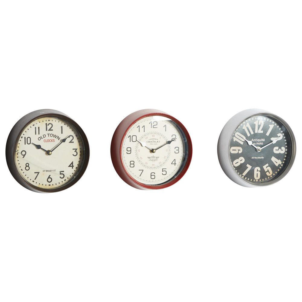 Maple and Jade 9" Wall Clock in Multi (Set of 3), , large