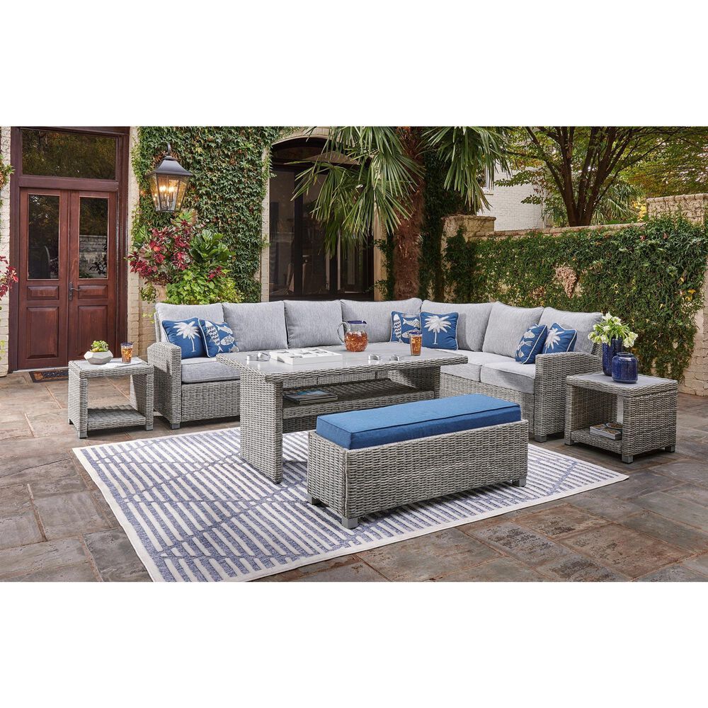 Ashley Naples Beach Patio Bench in Light Gray, , large
