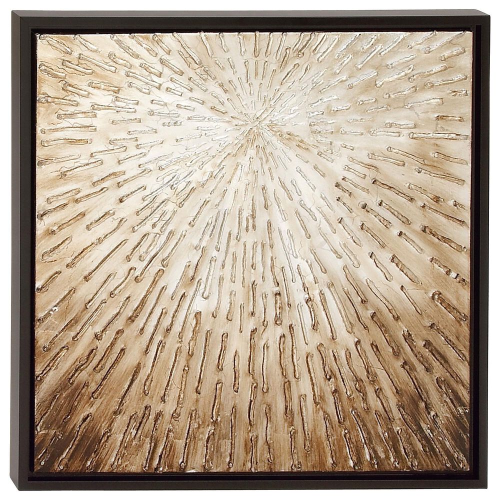 Maple and Jade 24" Radial Burst Canvas Art in Dark Brown, , large