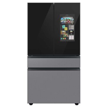 Samsung Bespoke 29 Cu. Ft. French Door Refrigerator in Charcoal Glass Family Hub Panel Included - Additional Panels Sold Separately, , large