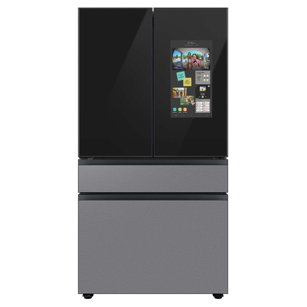 Samsung Bespoke 29 Cu. Ft. French Door Refrigerator in Charcoal Glass Family Hub Panel Included - Additional Panels Sold Separately, , large