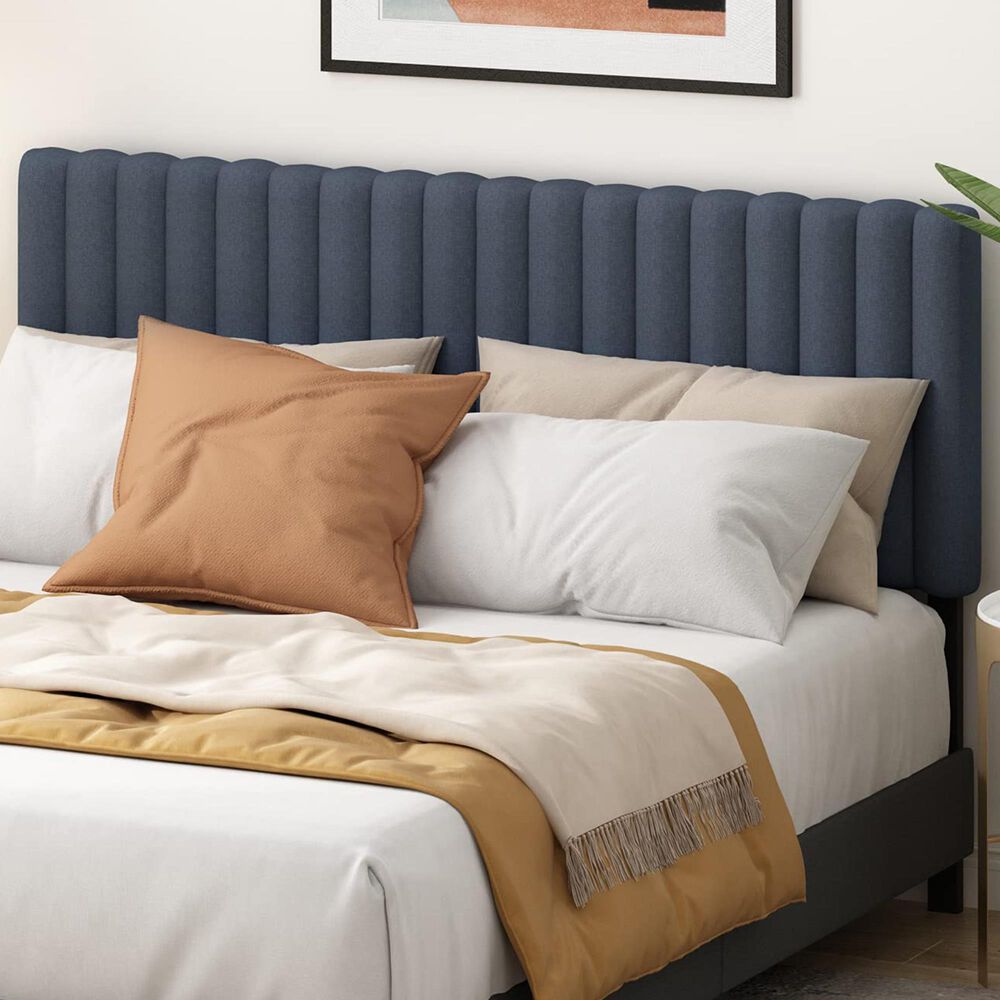HOMLUX Roanne Queen Upholstered Tufted Headboard in Denim, , large