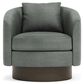 Bernhardt Camino Leather Swivel Chair in Green, , large