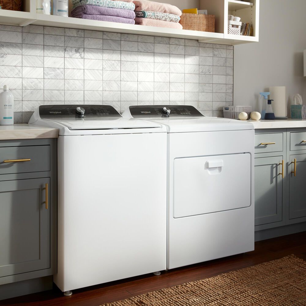Whirlpool 4.5 Cu. Ft. Top Load Washer and 7 Cu. Ft. Gas Dryer Laundry Pair in White, , large
