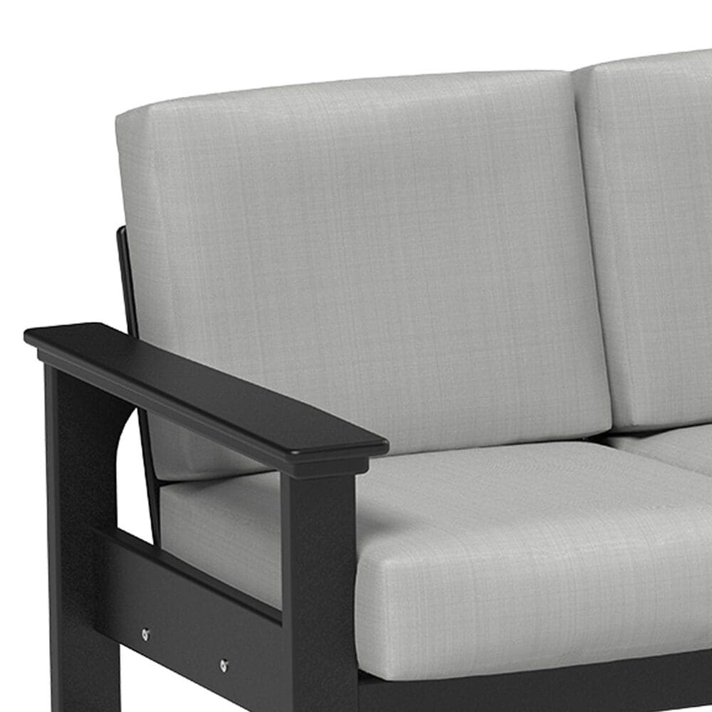 Amish Orchard Lanai Patio Deep Seating Sofa with Black Poly Frame in Spectrum Dove, , large