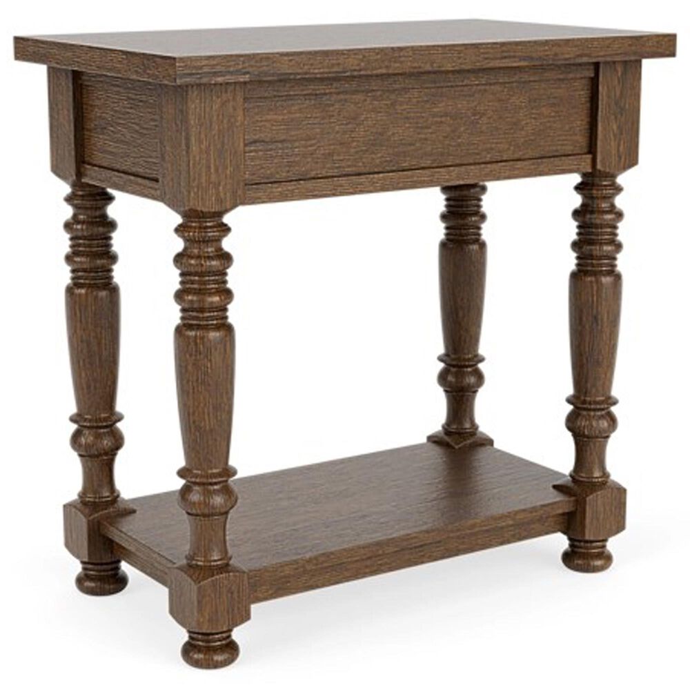 Riverside Furniture Eastlake 1-Drawer Rectangular Side Table in Whiskey Oak, , large