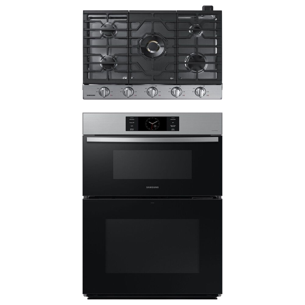 Samsung Bespoke 2-Piece Kitchen Package with Bespoke 30" Combination Wall Oven and 30" Gas Cooktop in Stainless Steel, , large