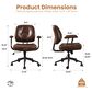 HOMLUX Executive Office Chair with PU Fabric Cushion in Dark Brown, , large