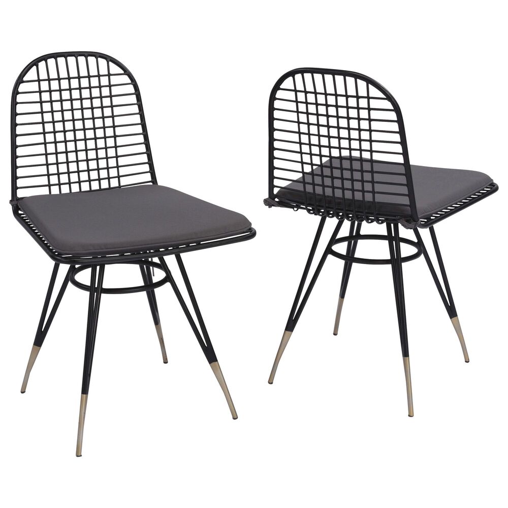 Home Styles Du Juor Chair with Cushion in Black (Set of 2), , large