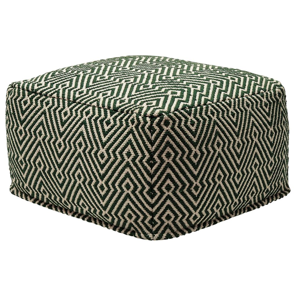 Ashley Abacy Pouf in Green and Ivory, , large